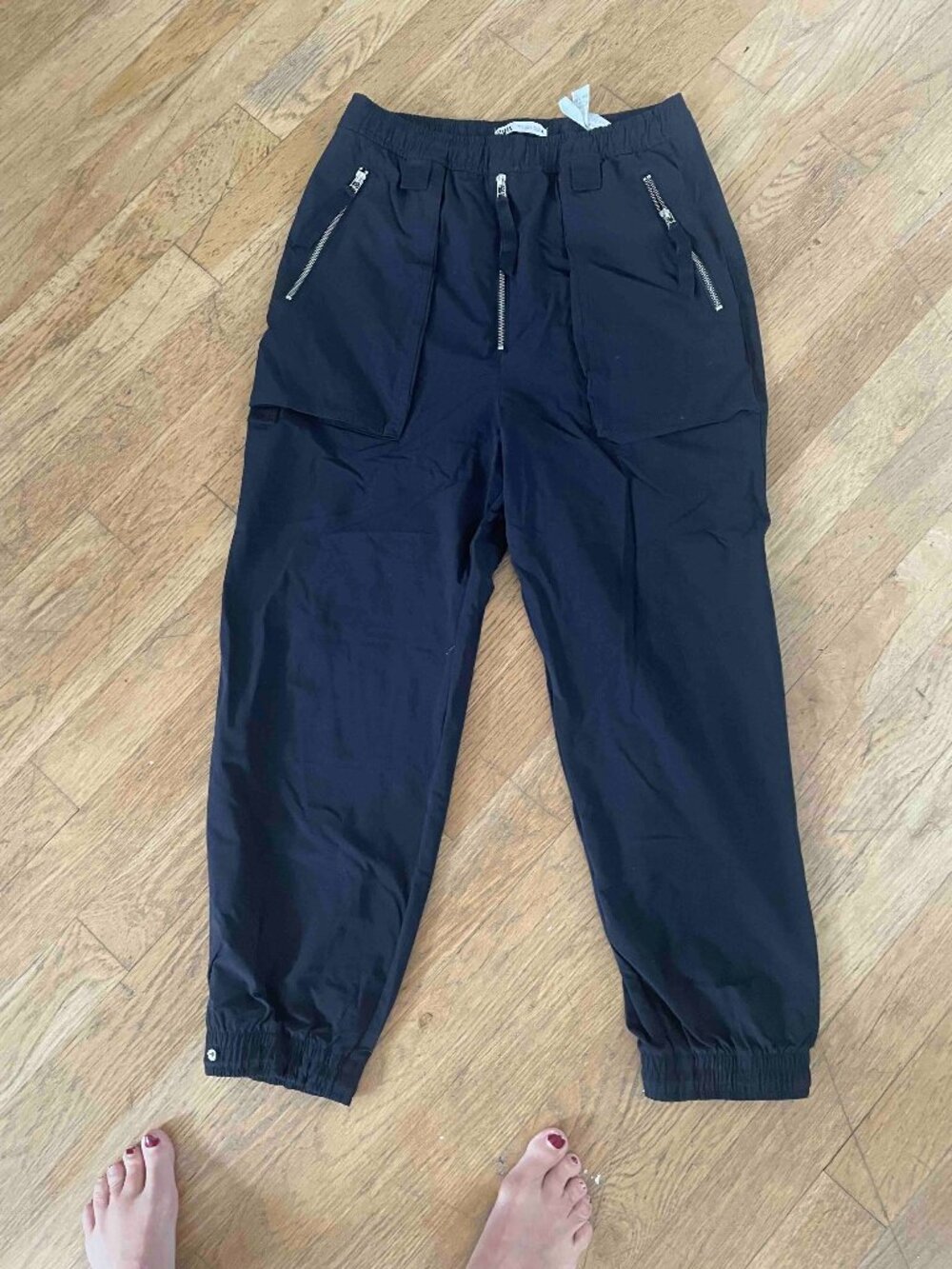 Zara Black Zipper Cargo Pants